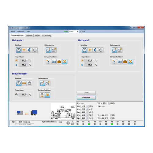 Solarbayer D30 Control Software zur Reglereinstellung 520201500