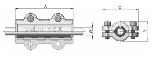 Gebo Temperguss - Dichtschelle Typ DS, 1 1/4 42,4mm, zum Abdichten von  Löchern
