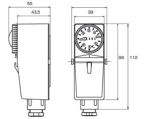 ESBE Anlegethermostat TSA 122 Aueneinstellung 0 bis 90 Grad 86900200 Abverkauf