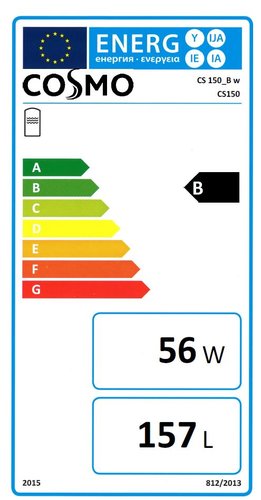 Warmwasserspeicher, Standspeicher Cosmo S150 weiss emailliert mit Folienmantel EEK B