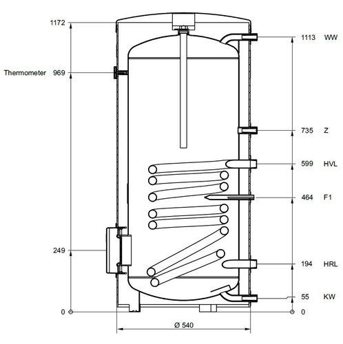 Warmwasserspeicher, Standspeicher Cosmo S150 weiss emailliert mit Folienmantel EEK B